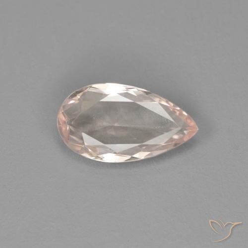 0.77ct طبيعي وردى فلامنجو مورغانيتي, شكل الكمثرى, VVS