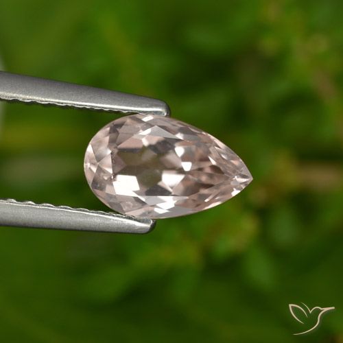 0.80ct طبيعي وردى فاتح جدا مورغانيتي, شكل الكمثرى, VVS-VS
