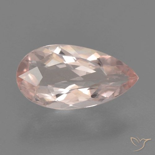 0.53ct طبيعي وردى فلامنجو مورغانيتي, شكل الكمثرى, VVS
