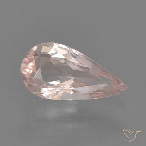 0.50ct طبيعي وردى فلامنجو مورغانيتي, شكل الكمثرى, VVS-VS