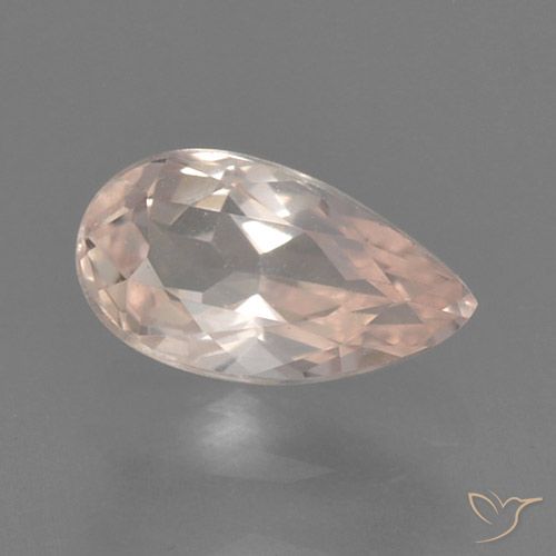 0.49ct طبيعي وردى متوسط مورغانيتي, شكل الكمثرى, VVS