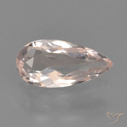 0.57ct طبيعي وردى فلامنجو مورغانيتي, شكل الكمثرى, VVS