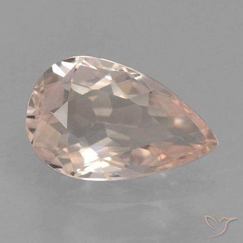 0.58ct طبيعي وردى فاتح جدا مورغانيتي, شكل الكمثرى, VVS