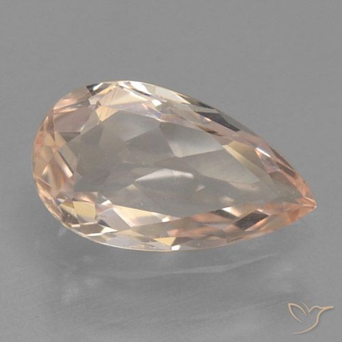 0.62ct طبيعي وردى فاتح جدا مورغانيتي, شكل الكمثرى, VVS-VS