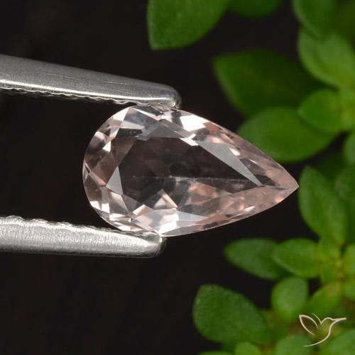 0.48ct طبيعي وردى متوسط مورغانيتي, شكل الكمثرى, VVS