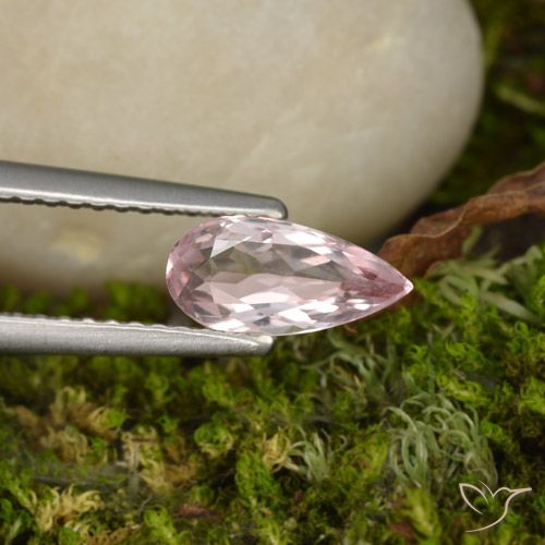0.72ct طبيعي وردى فاتح-متوسط مورغانيتي, شكل الكمثرى, VVS