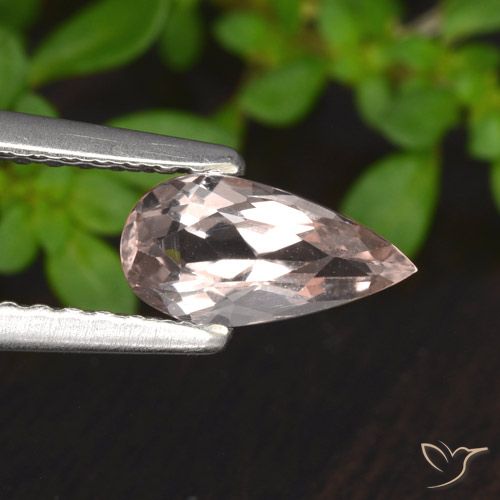 0.56ct طبيعي وردى متوسط مورغانيتي, شكل الكمثرى, VVS-VS