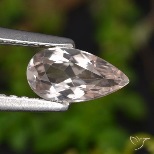 0.56ct طبيعي وردي فاتح مورغانيتي, شكل الكمثرى, VVS
