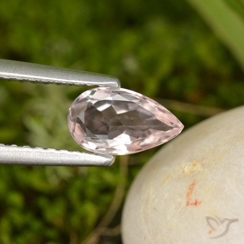 0.71ct طبيعي وردى فلامنجو مورغانيتي, شكل الكمثرى, VVS-VS