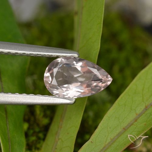 0.69ct طبيعي وردى فلامنجو مورغانيتي, شكل الكمثرى, VVS-VS