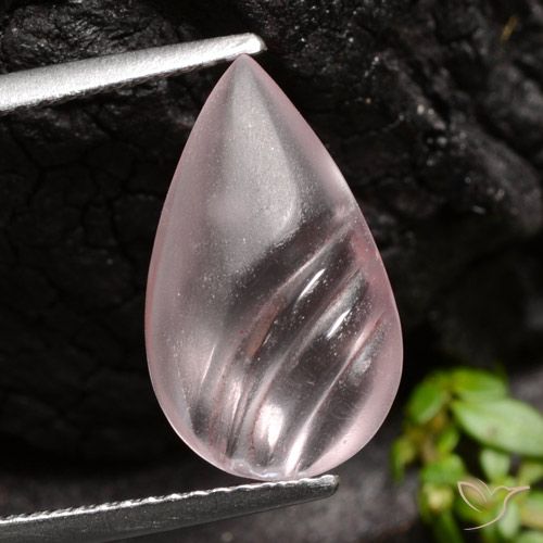 4.35ct طبيعي وردى مرجانى مورغانيتي, شكل الكمثرى, شفاف
