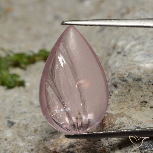 7.10ct طبيعي وردى مرجانى مورغانيتي, شكل الكمثرى, شفاف