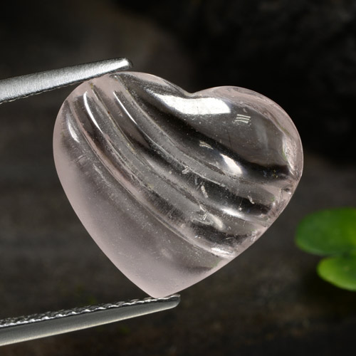 مورغانيتي درجة لون الوردى المرجانى طبيعي، شكل القلب، 6.23 قيراط، شفاف