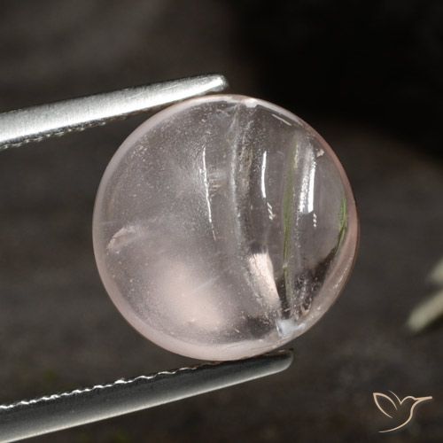4.57ct طبيعي وردى فاتح-متوسط مورغانيتي, دائري, شفاف