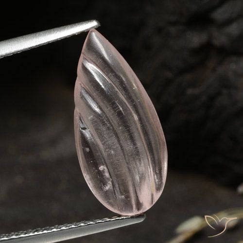 3.05ct طبيعي درجة لون الوردى المرجانى مورغانيتي, شكل الكمثرى, شفاف