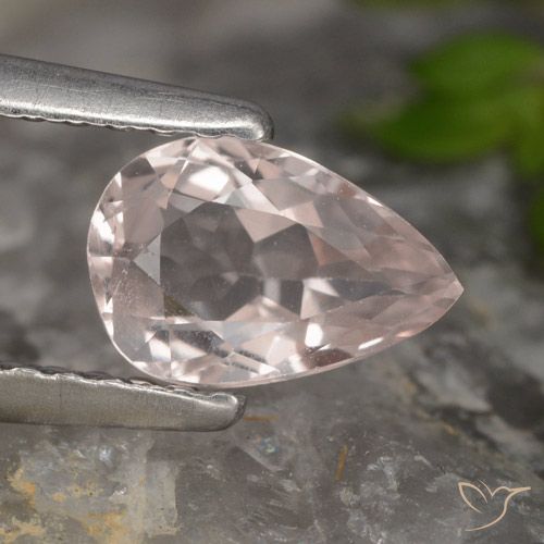 0.70ct طبيعي وردى فلامنجو مورغانيتي, شكل الكمثرى, VVS-VS
