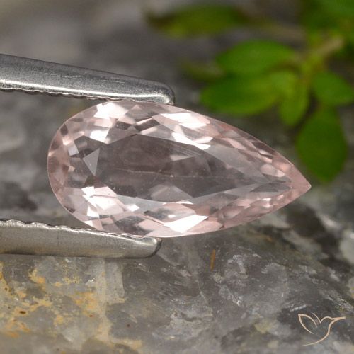 0.73ct طبيعي وردى متوسط مورغانيتي, شكل الكمثرى, VVS-VS