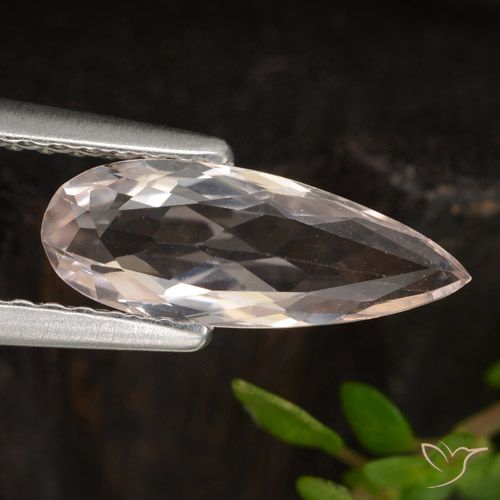 0.85ct طبيعي وردى فاتح جدا مورغانيتي, شكل الكمثرى, VVS-VS