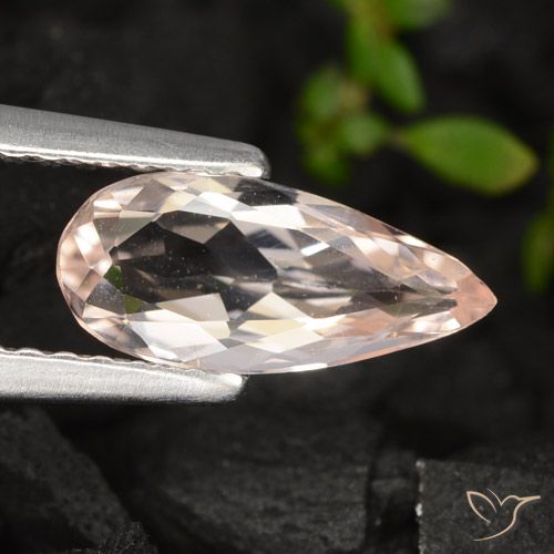 0.78ct طبيعي سالمون وردي مورغانيتي, شكل الكمثرى, VVS-VS