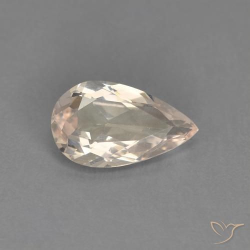 0.67ct طبيعي وردى متوسط مورغانيتي, شكل الكمثرى, VVS-VS