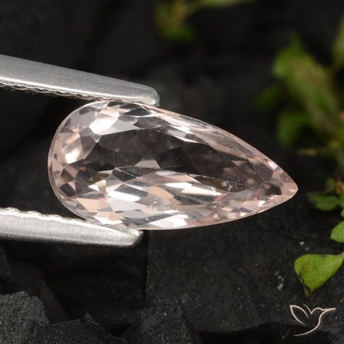0.94ct طبيعي سالمون وردي مورغانيتي, شكل الكمثرى, VVS-VS