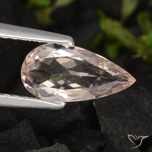 0.80ct طبيعي وردى متوسط مورغانيتي, شكل الكمثرى, VVS-VS