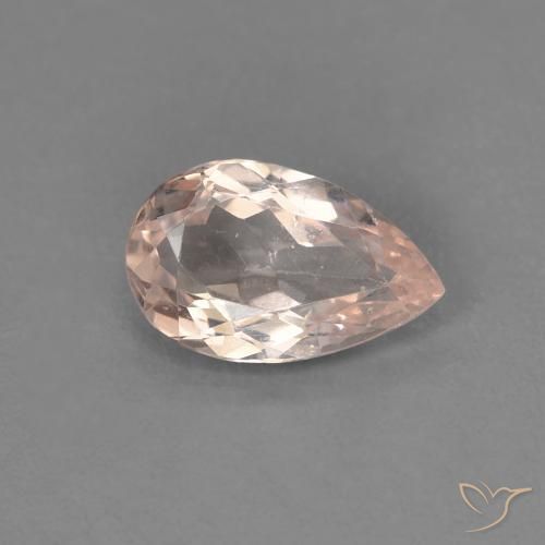 0.72ct طبيعي وردى متوسط مورغانيتي, شكل الكمثرى, VVS-VS