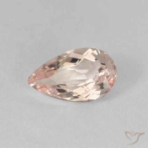 0.99ct طبيعي وردى فاتح جدا مورغانيتي, شكل الكمثرى, VVS-VS