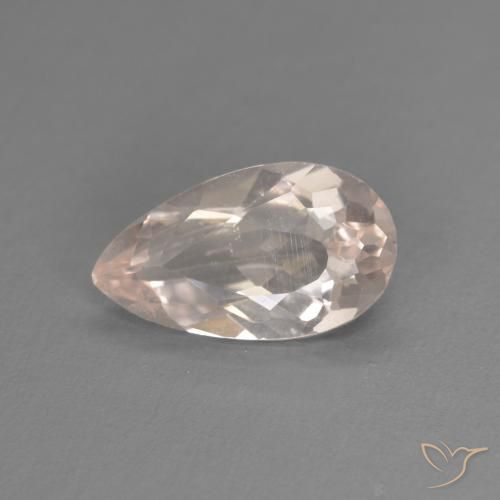 0.92ct طبيعي وردى متوسط مورغانيتي, شكل الكمثرى, VVS-VS