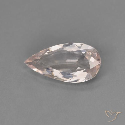 0.97ct طبيعي وردى فلامنجو مورغانيتي, شكل الكمثرى, VVS-VS