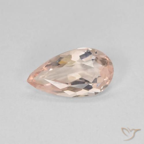 0.91ct طبيعي Medium Light-Pink مورغانيتي, شكل الكمثرى, VVS-VS