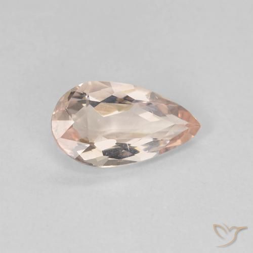 مورغانيتي Medium Light-Pink طبيعي، شكل الكمثرى، 0.91 قيراط، VVS-VS
