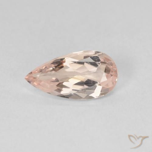 0.94ct طبيعي وردى فاتح جدا مورغانيتي, شكل الكمثرى, VVS-VS