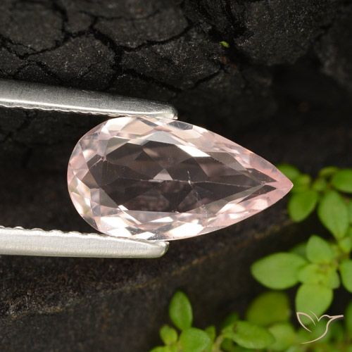 0.98ct طبيعي وردى فلامنجو مورغانيتي, شكل الكمثرى, VVS-VS