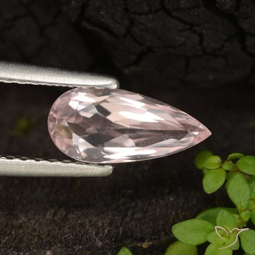 0.87ct طبيعي وردي فاتح مورغانيتي, شكل الكمثرى, VVS-VS