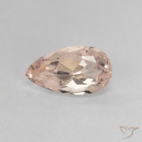 0.96ct طبيعي وردى متوسط مورغانيتي, شكل الكمثرى, قليلا جدا