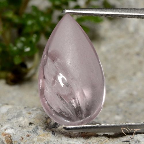 5.49ct طبيعي وردى زهرى فاتح مورغانيتي, شكل الكمثرى, شفاف