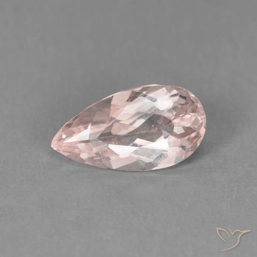 1.00ct طبيعي وردى فلامنجو مورغانيتي, شكل الكمثرى, VVS-VS