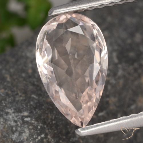 1.22ct طبيعي وردى فلامنجو مورغانيتي, شكل الكمثرى, VVS-VS