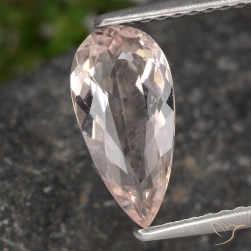 1.09ct طبيعي وردى فلامنجو مورغانيتي, شكل الكمثرى, VVS-VS