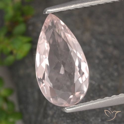 1.18ct طبيعي وردي فاتح مورغانيتي, شكل الكمثرى, VVS