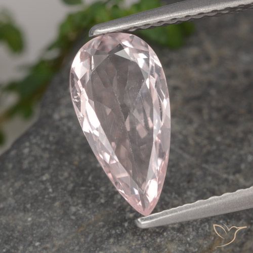 1.10ct طبيعي وردى فلامنجو مورغانيتي, شكل الكمثرى, VVS-VS