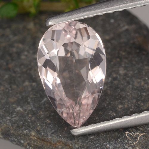 1.14ct طبيعي وردى فلامنجو مورغانيتي, شكل الكمثرى, VVS-VS