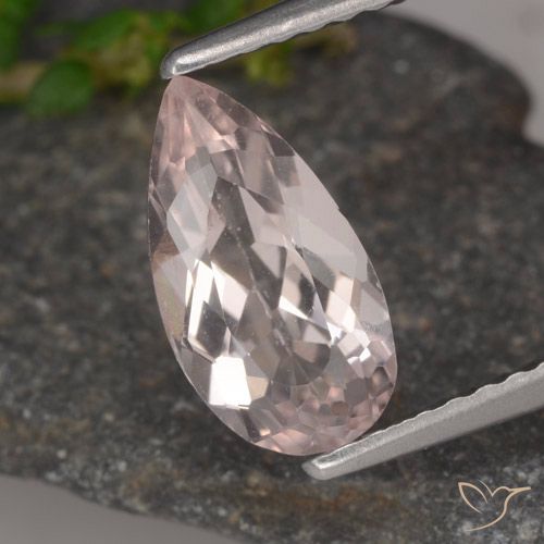 1.15ct طبيعي وردى فلامنجو مورغانيتي, شكل الكمثرى, VVS-VS