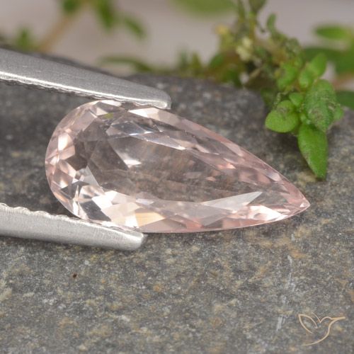 1.04ct طبيعي وردى متوسط مورغانيتي, شكل الكمثرى, VVS