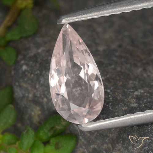 0.69ct طبيعي درجة لون الوردى الزهرى مورغانيتي, شكل الكمثرى, VVS