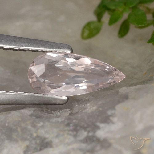 0.59ct طبيعي درجة لون الوردى المرجانى مورغانيتي, شكل الكمثرى, VVS
