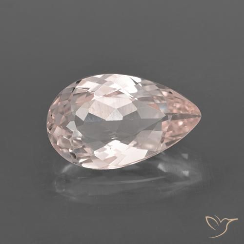 2.09ct طبيعي وردي فاتح مورغانيتي, شكل الكمثرى, قليلا جدا