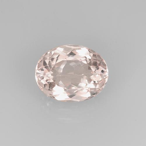 مورغانيت طبيعي بلون وردى فلامنجو، وزن ‎2.66‎ قيراط، شكل بيضاوى، مقاس ‎10.3x8.1‎ مم