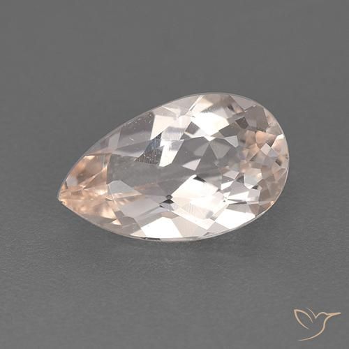 1.20ct طبيعي سالمون وردي مورغانيتي, شكل الكمثرى, VVS-VS